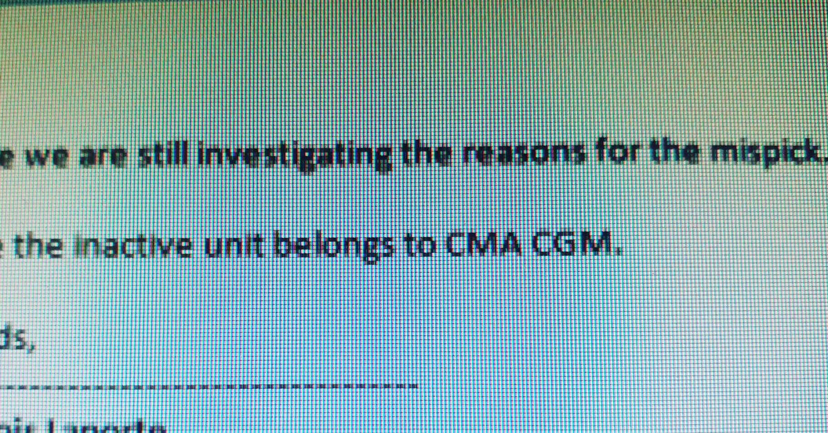 Jokes of the day...!!!

Containers CMA CGM mispick and loaded tou our lovely lady 🚢😂