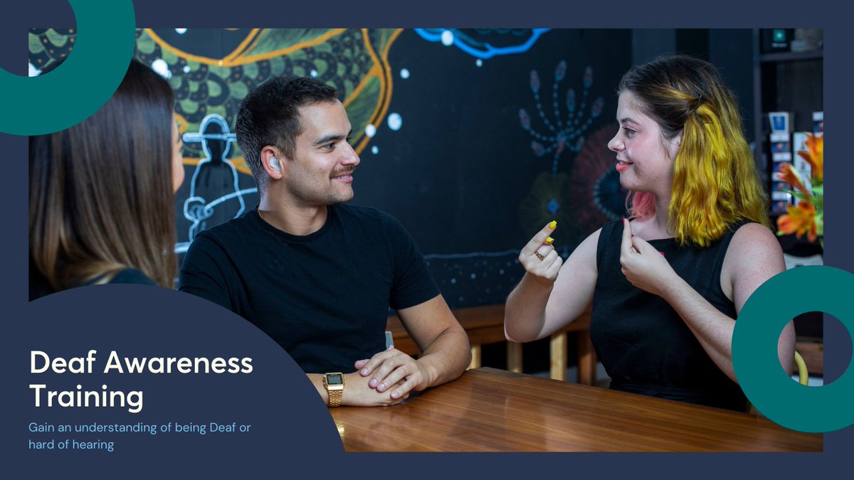 deafsocietynsw's tweet image. To encourage inclusive social and work environments, Deaf Services and the Deaf Society offer comprehensive online Deaf Awareness Training.  Find out more here: bit.ly/3rQDZVi