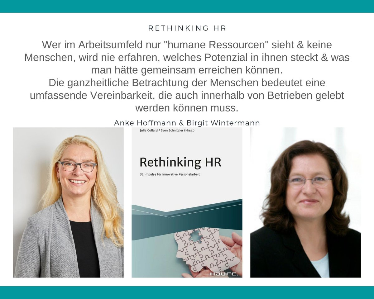#ReThinkingHR ist ein Buchprojekt, das 32 Impulse für innov. Personalarbeit wunderbar zusammenführt. Danke für die Initiative und Euer Engagement liebes <a href="/doppeltspitze/">Doppel[t]spitze</a> -Team!
<a href="/win_bee/">Birgit Wintermann</a> und ich sind mit einen Beitrag zum Thema #Vereinbarkeit dabei. 
<a href="/haufe/">Haufe</a>
shop.haufe.de/prod/rethinkin…