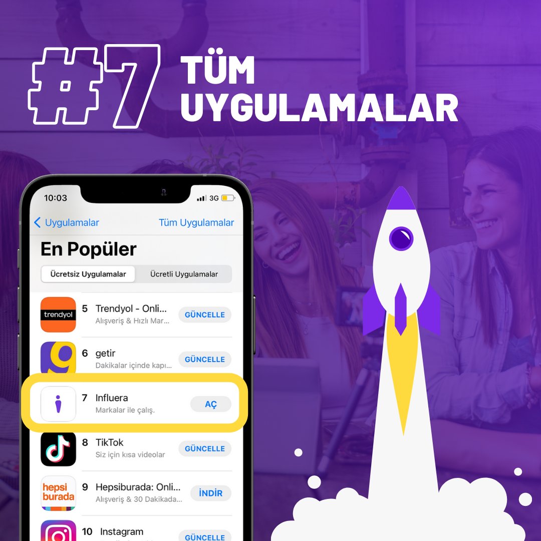 Bir çocukluk hayalim daha gerçekleşti. Binlerce lira TV ve dijital reklam bütçesi olan uygulamaları kendi pazarlama yöntemimiz ile geçerek Sosyal Ağlarda 1, Tüm Uygulamalar'da ise 7. sıradayız. Yıl sonu hedef Avrupa! 🚀

#HerkesEtkiler <a href="/influera_tr/">Influera</a>