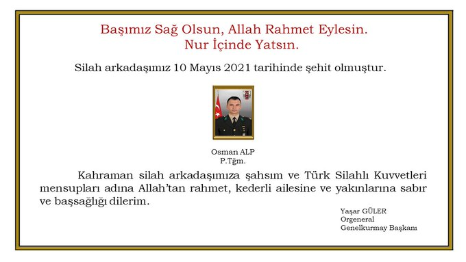 lordsinov's tweet photo. Bir kahraman daha toprağa düştü... Şehidimize rahmet dilerim. https://t.co/FLsJKgiA1C