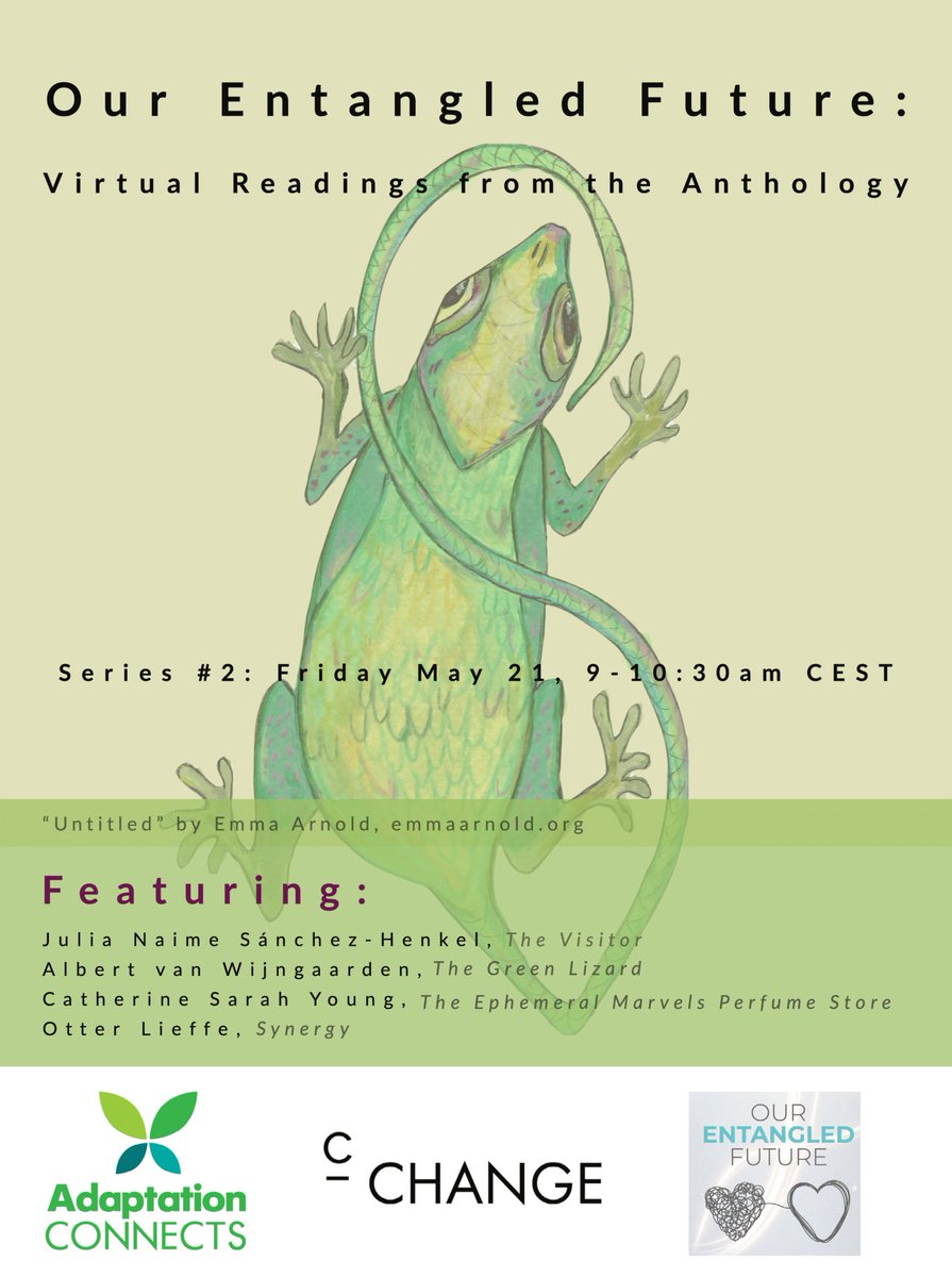 catherineyoung's tweet photo. Our Entangled Future, a #climatefiction anthology of inspiring & hopeful stories, will have two virtual readings. I'll be reading my olfactory story, The Ephemeral Marvels Perfume Store, on May 21. https://t.co/koxQqBh8K7
#OurEntangledFuture #EphemeralMarvels #olfaction #clifi https://t.co/uffdRFRJOd