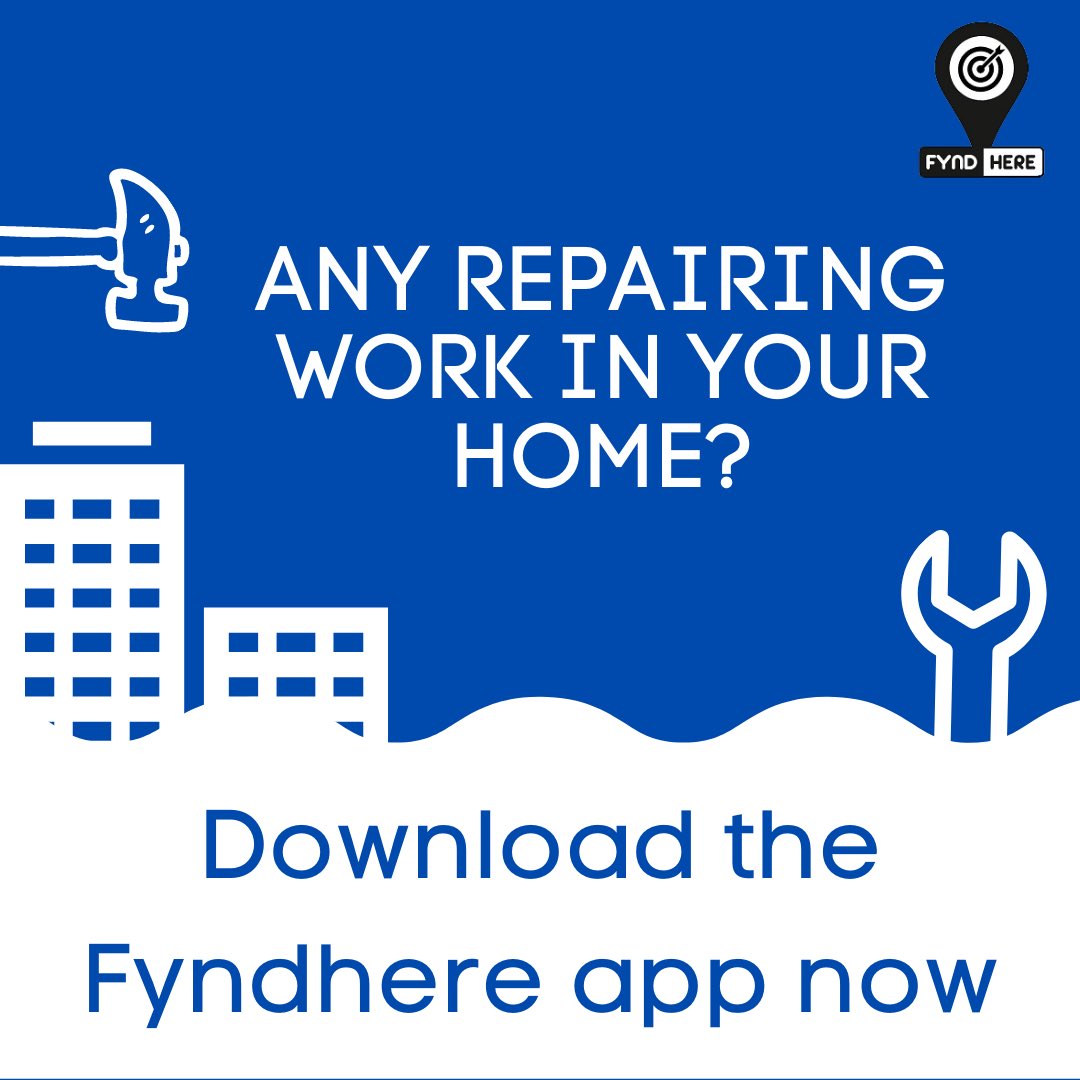 fyndhere's tweet photo. Is there any repairing work in your home?
Now it is easy to find plumber, carpenter, electrician or painter in your area with best prices.
Download the Fyndhere app now.
.
.
.
#fyndhereapp #home #repairing #work #best #deal #download #app #solutions #sealthedeal #yourlocalgenie https://t.co/JKPUC8rbFX
