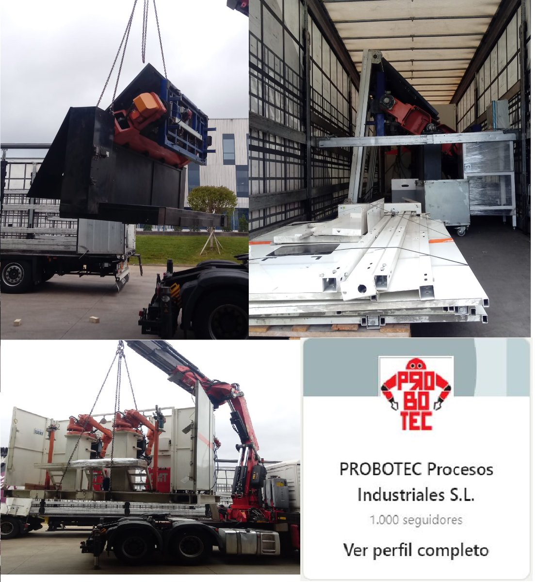 ProbotecPI's tweet image. Aprovechamos también para compartiros unas fotografías del traslado que estamos realizando esta semana de Nigrán a Francia, como siempre sin parar, gracias por vuestra confianza!! y ya sabéis donde estamos.
#trabajoenequipo #robótica #automatizacionindustrial #traslados