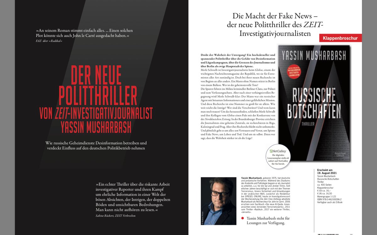 abususu's tweet image. Ich freue mich!
Am 19. August erscheint mein neues Buch: „Russische Botschaften“ @kiwi_verlag
Es geht um #Journalisten am Limit, um Fake News & Spione. Der dritte Politthriller aus dem "Globus"-Universum.
Wer vorbestellen möchte, z.B. hier:
amazon.de/Russische-Bots…
(1/2)