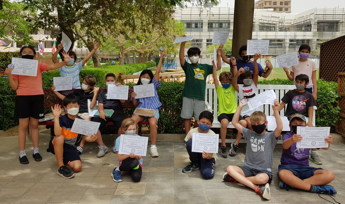 SelenaGa11agher's tweet photo. Taking advantage of our beautiful campus to do a math scavenger hunt to celebrate another successful season of Math Olympiad. Well done Mathletes! @cactweets #WhereElseButCac #iteachmath #moems https://t.co/WvqtbEn6se