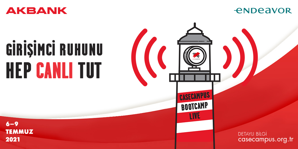 Girişimci ruhunu canlı tut! 6-9 Temmuz tarihleri arasında CaseCampus Bootcamp Live için bilgisayar başında yerini al 👩🏻💻👨🏻
Son başvuru tarihi 9 Haziran!: casecampus.org.tr/basvur/