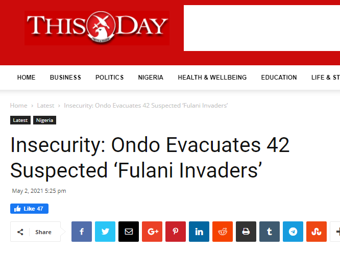 ALL EARS WEY HEAR GO FIT NO HEAR COME O.....So last week, we all read how "these Fulani" people invaded Okitipupa Ondo State & were arrested by Amotekun.Just like Igangan in Oyo State that led to killings, this was a SET UP by scammers from the South West here.