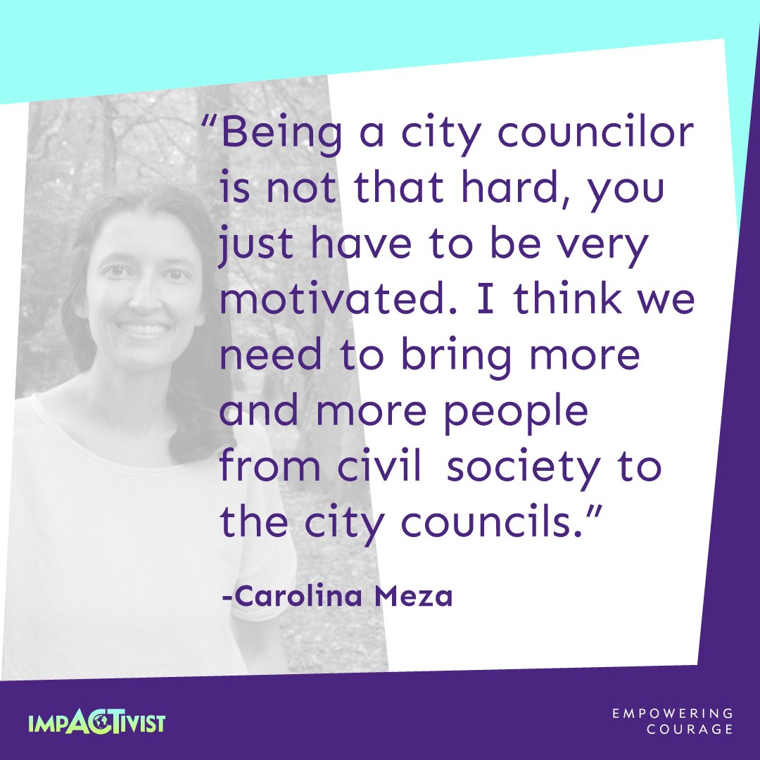 “It’s good to have people with experience, that know exactly how things works, bc we do need good mngnt of the cities. But beyond that, I think that a challenge is to make them realize that we can do things differently” Carolina said. #womenleadership #environmentalentrepreneurs