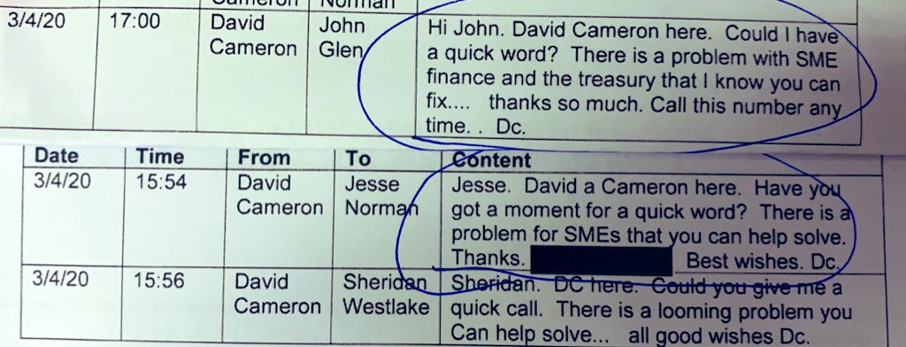 Spot the difference? Cameron’s Lobbying got  #Greensill is so relentless that some Treasury ministers only get copy and paste requests....