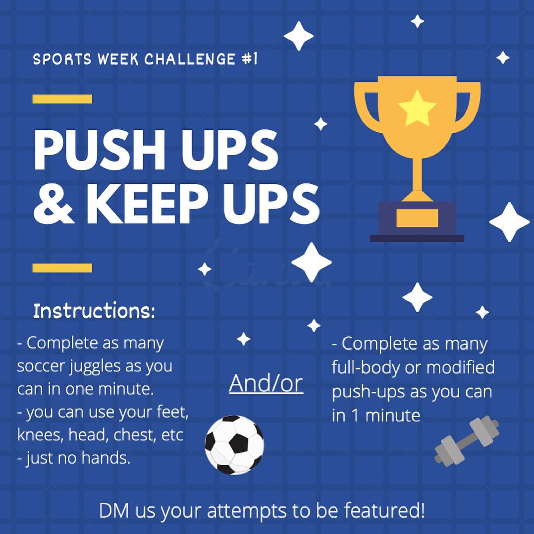 Hey Lions! Challenge #1 for sports week is here! How many push-ups/keep-ups can you do in 1 minute?! Be sure to check out our Instagram to see attempts from council members! 

DM your video submissions to the Instagram to be featured on an Instagram highlight! <a href="/lionsnewstoday/">St. James CHS</a>