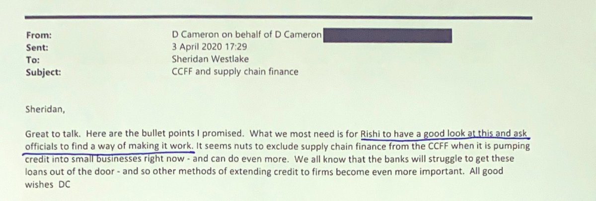 Here’s more uncomfortable reading exposing how much pressure the fmr PM was willing to exert 2get taxpayer funds 4company he personally owned shares in (but never mentions) “What we most need is for Rishi to hv a good look at this +ask officials to find a way of MAKING IT WORK”