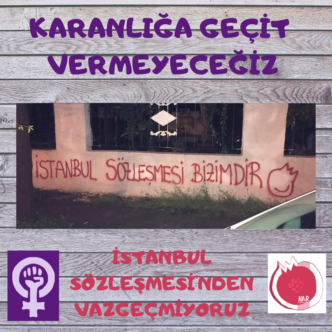 Karanlığa geçit vermeyeceğiz.
İstanbul Sözleşmesi Bizim, Vazgeçmiyoruz...
@esik_platform @kadinantalya
@antalya_h @demirleblebiler @narkadindayanis
#İstanbulSözleşmesi10Yaşında 
#Vazgeçmiyoruz