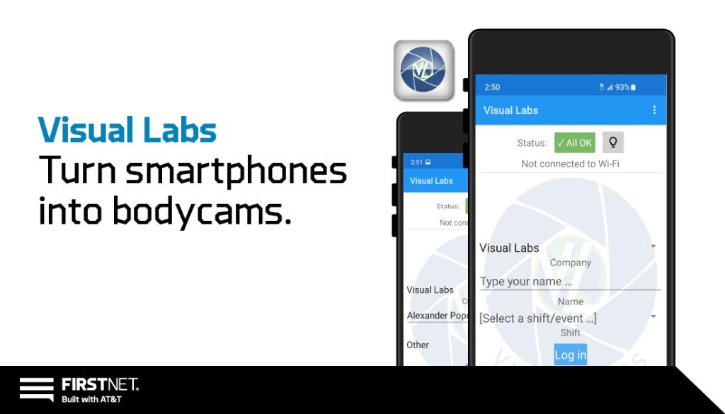FirstNet's tweet photo. #VisualLabs turns the smartphones your officers have into the bodycams, digital cameras, audio recorders, and personnel locators they need. This affordable, “all-in-one” solution retains the full functionality of each smartphone, too. https://t.co/FKqUiOzkfZ