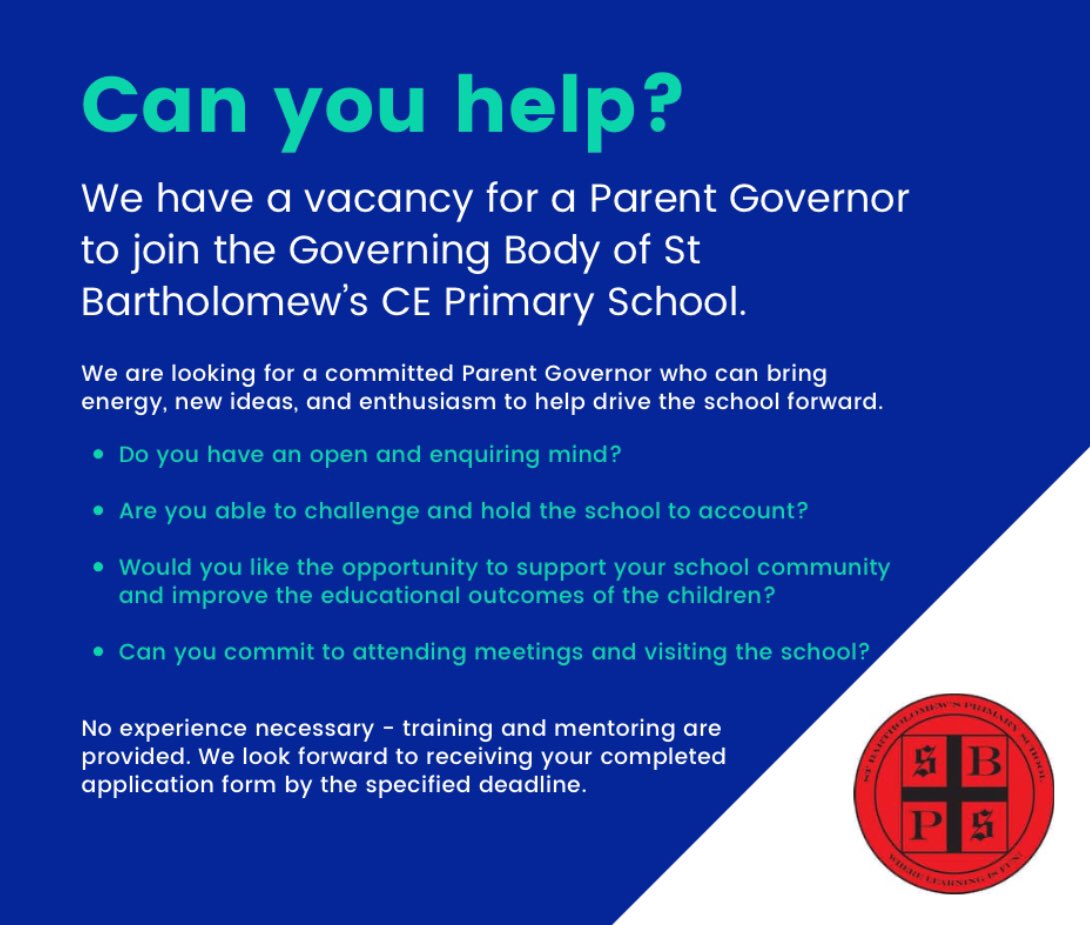 MrsSzyd's tweet photo. We are looking for a Parent Governor, can you help? https://t.co/BWb8qFEaYc