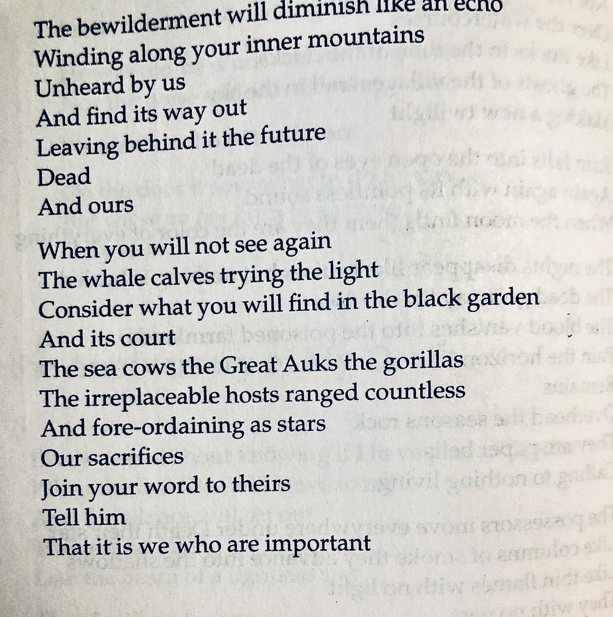 W.S. Merwin, 1967 
#ClimateCrisis #ExtinctionEmergency #poetry