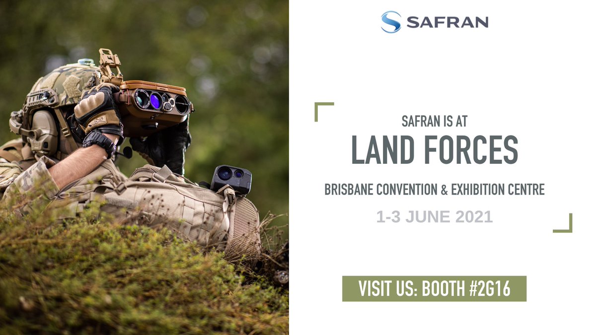 SafranElecDef's tweet photo. Safran Electronics & Defense will be at #LandForces 2021! We look forward to showing you our range of reconnaissance, surveillance and targeting systems at booth #2G16. Especially our JIM Compact ! #LandForces #PortableOptronics #Innovation #Capability #Trust #Ambition https://t.co/6sAUt7umSE