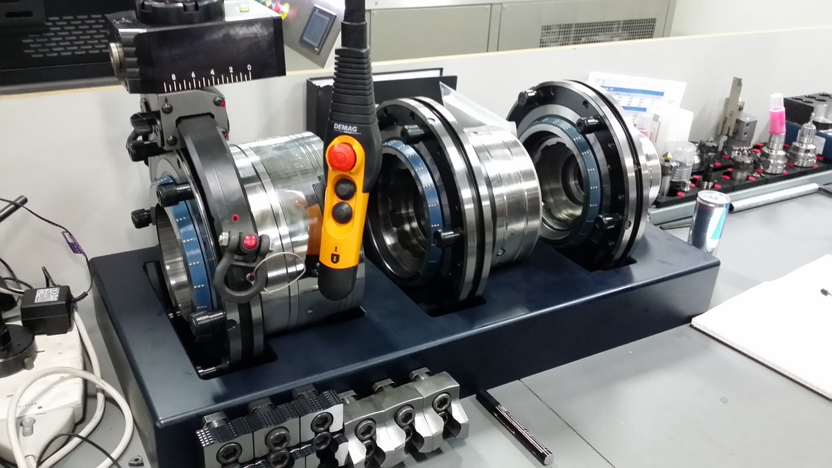 When your Formula 1 customer orders quick change Centrotex workholding and makes his own Carbon fibre storage!