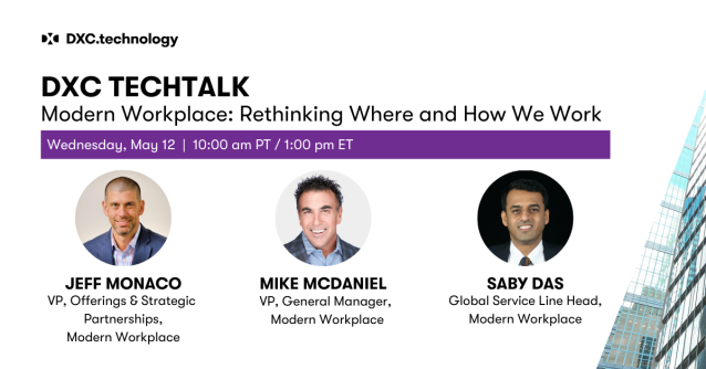 Mrs_XR's tweet photo. Looking forward to the #DXCTechTalk of our Modern Workplace leaders! Join to get insights on moving to hybrid workforce models, the adoption of new collaboration platforms, tools and technologies and how to improve the overall experience for employees. https://t.co/0eyjgSoDnt https://t.co/rVuUvkG3hD