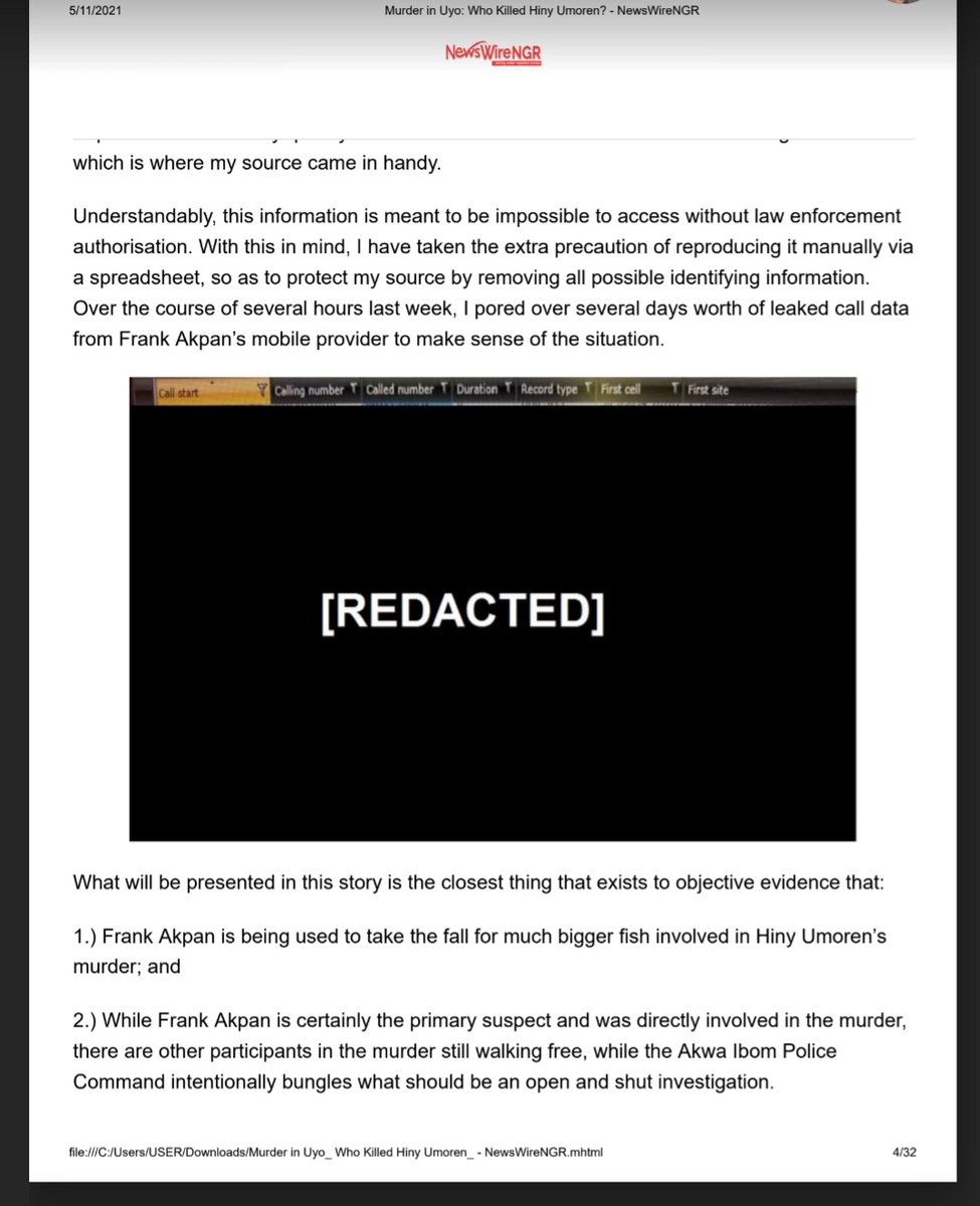 Evil walks around openly, arrogantly Nigeria because there are no consequences.

Just imagine that the last person this Akpan boy called was the Policeman that supposedly arrested him a while later.

God ....