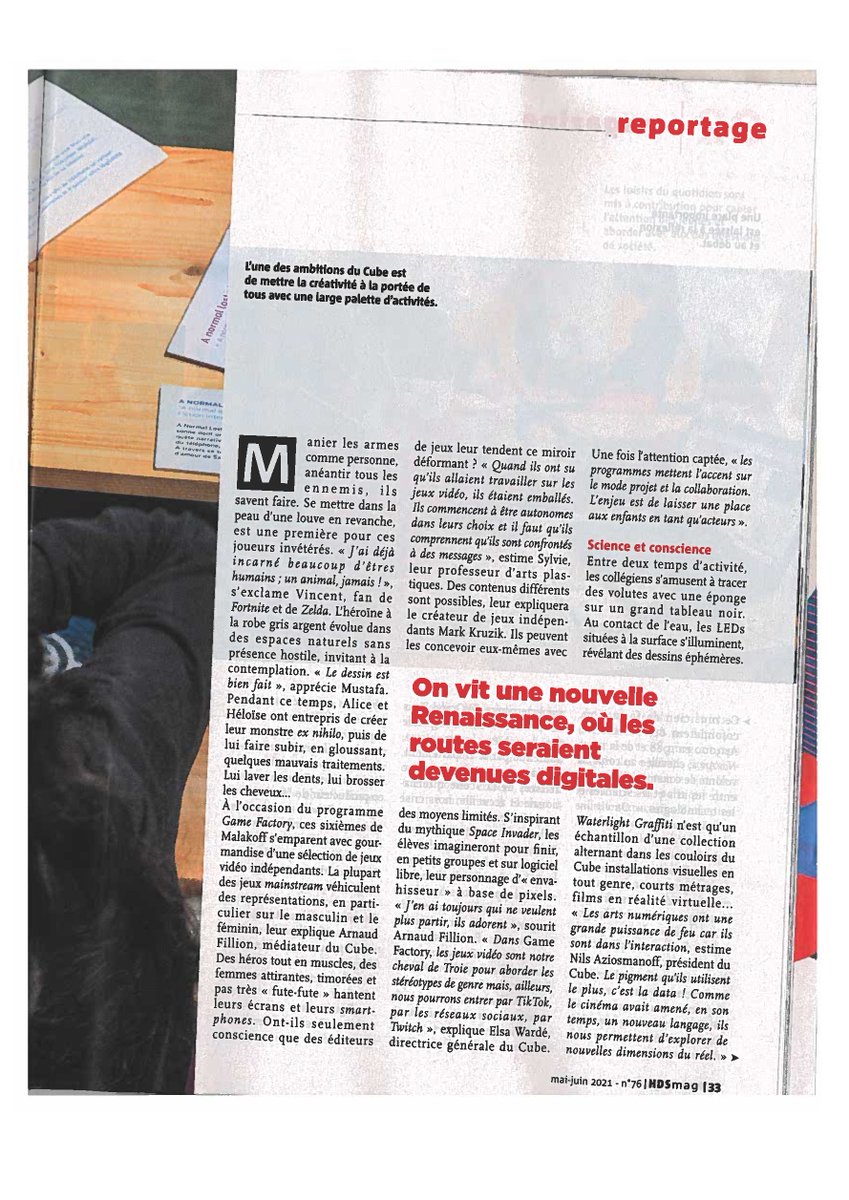 lecubegarges's tweet photo. [#LaPresseEnParle : La pédagogie connectée du Cube]

"L'#éducation puissance 3" : nous n'aurions pas mieux imagé la mission d'#EducationNumérique que nous menons au Cube à @Issylesmoul. Un grand merci à @HDSMag pour ce dossier consacré aux programmes pédagogiques du Cube. https://t.co/NZ24l61HXT