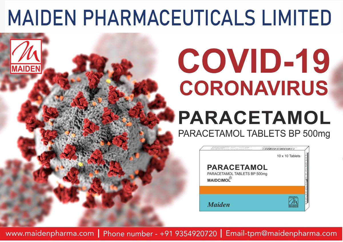 LtdMaiden's tweet photo. Paracetamol  - Maiden Pharmaceuticals Limited 
For Third Party Manufacturing/ Contract manufacturing

#maiden #maidenpharmaceuticals #pharma #indiabestpharmaexporters #bestexportersinindia #pharmamanufacturingcompany #exportersinIndia #pharmaexportersnearme https://t.co/1vpJ0dD6YM