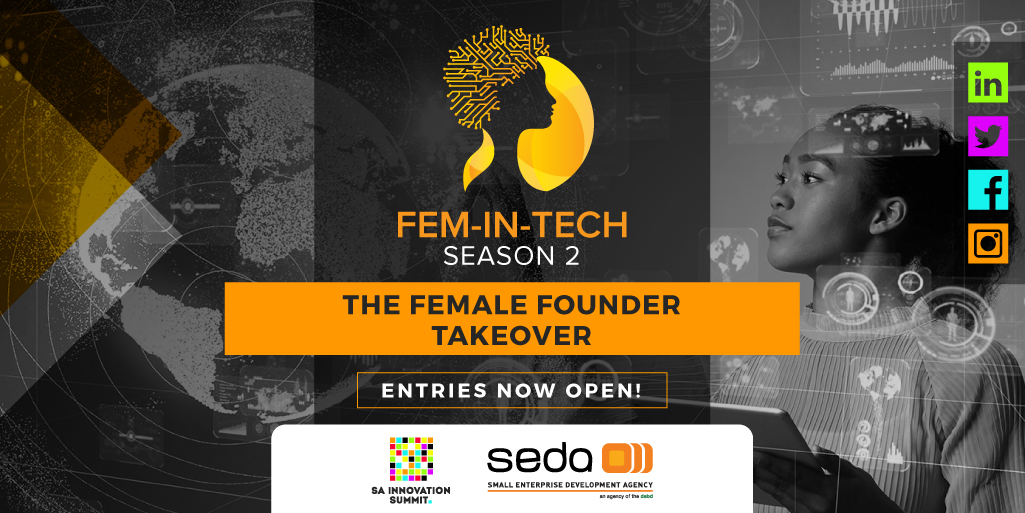 innovsummit's tweet image. #FemaleEntrepreneurs this one is for you!

#FemInTech is back for Season 2!

@Seda_dsbd is collaborating with SAIS to support and empower women-led businesses with the skills to build and grow their businesses. 

Entries are now open! 
Apply here: buff.ly/36V9tRi