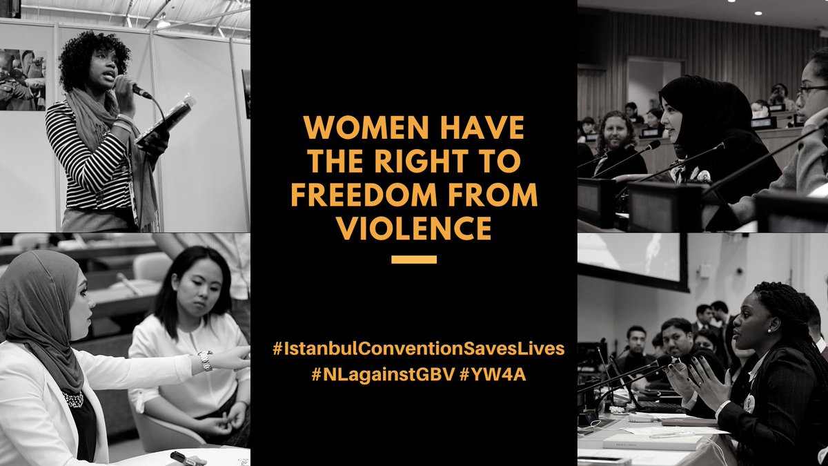 #YW4A partners are celebrating 10yrs of #IstanbulConvention & its remarkable impact in providing legal protection for women against #SGBV. With this black & white photo, we show our support for all who face GBV worldwide. 
#NLagainstGBV #IstanbulConventionSavesLives
