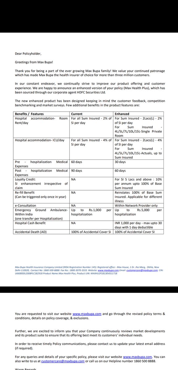 rangwala_hatim's tweet image. @MaxBupa recently i renew my policy but i came across u guys have decreased the benefits from my policy as compared to previous year . such a shame on u maxbupa in  such pandemic u r fooling ur customer  and thinking of ur benefits dont buy policy from them  #healthinsurancescam