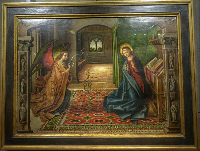 Una de las joyas de la <a href="/cartujadeburgos/">Cartuja Miraflores</a> es esta Anunciación de Pedro de Berruguete de finales del siglo XV. Fue un encargo de Isabel la Católica para decorar la iglesia donde se encuentra el sepulcro de sus padres y su hermano. Esperamos poder admirarlo de cerca próximamente.