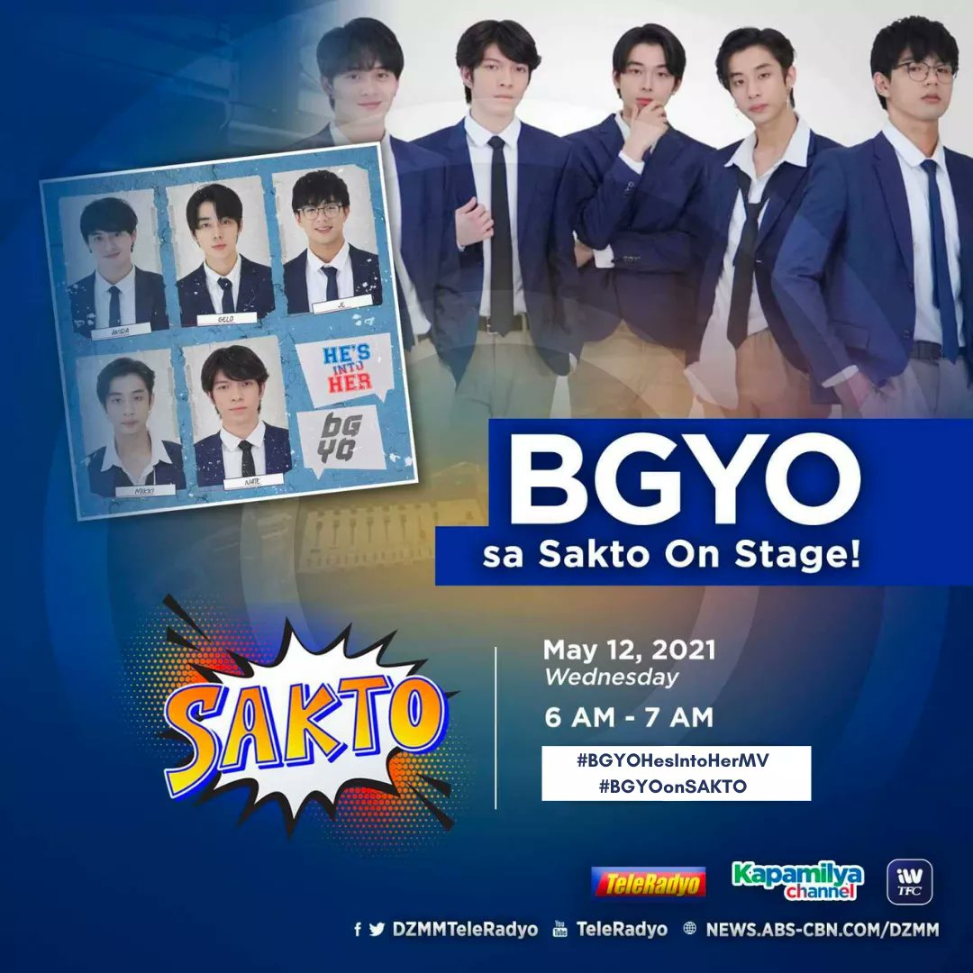 bgyo_ph's tweet photo. Catch BGYO on @DZMMTeleRadyo SAKTO tomorrow at 6AM and don't miss out their performance of "He's Into Her"!

Keep watching the "He's Into Her" MV on @Youtube - https://t.co/wnD6lknvi9 https://t.co/WO2apYwvYN