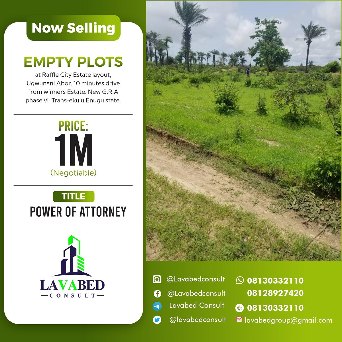 Lavabedconsult's tweet photo. An opportunity to get yourself a land in #Enugu. #property #RealEstate #Land https://t.co/pZWgyZnj6y