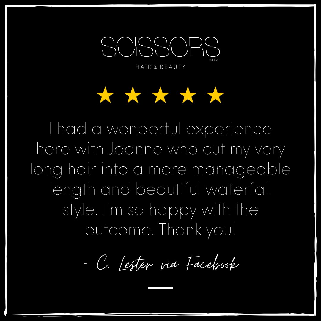 Thank you so much to Cheryl for leaving these kind words on our @Facebook. We know that how our #hair looks can make a big difference to how we feel and we're so pleased when our clients are happy! 🖤

If you'd like to leave us a #review, please head to our <a href="/Google/">Google</a> listing ✂️