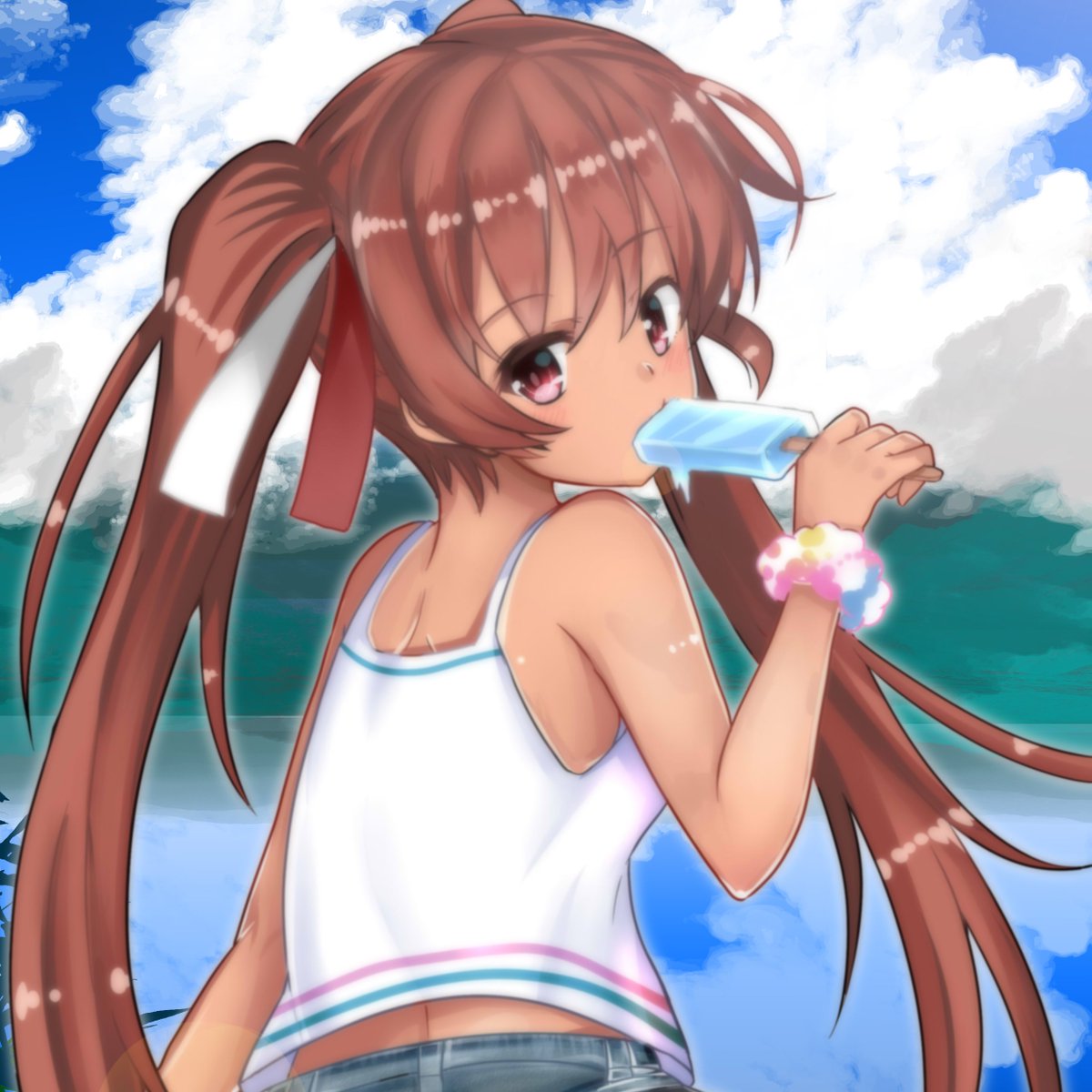 リベッチオ(艦これ) 「テレワーク終了!!
仕事おわりました('∀`) 」|火村 モリタカ＠/5月COMITIA144（B51a)/その次は神戸かわさき10のイラスト