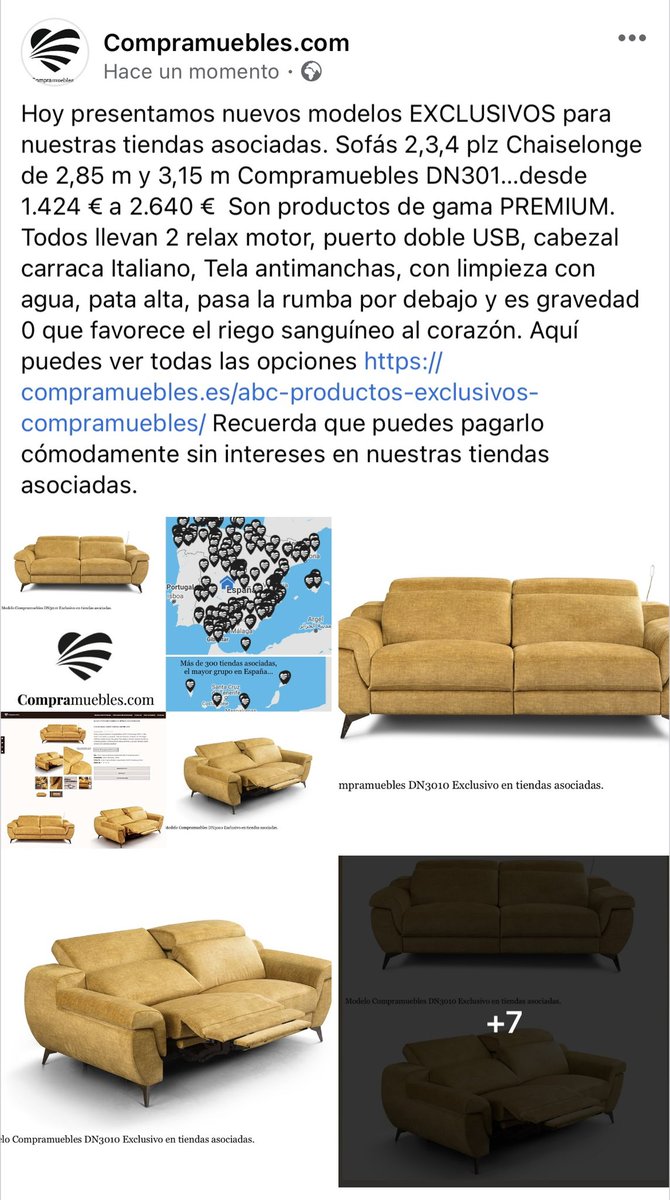 Compramuebles1's tweet photo. Sofá EXCLUSIVO para Tiendas asociadas😍💯%🔝 🇪🇸 Puedes ver publicación completa aquí 👉 https://t.co/VIBugVtSUV #sofa #calidad #diseño #Exclusivo #compramuebles https://t.co/U0KYEI7kTs