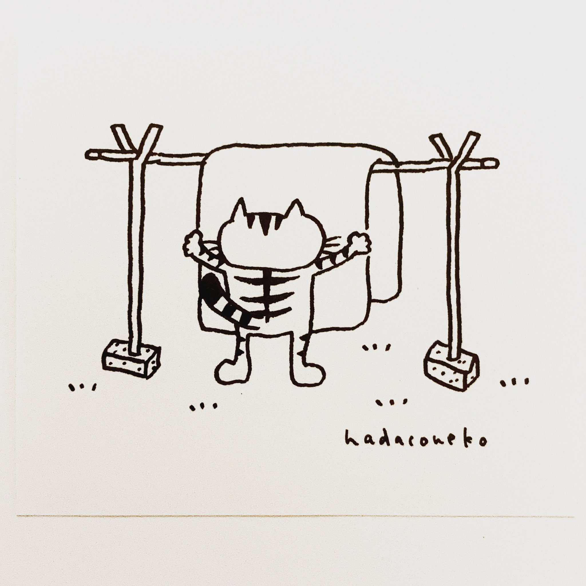 Cocoromati Lf Rt Hadaconeko 今日のイラストはコレ ｪ 布団を干す猫 イラスト 猫 ネコ ねこ オリジナル ペン画 アナログ画 絵 猫の絵 白黒猫 キジトラ猫 T Co Mjirimvmfc Twitter