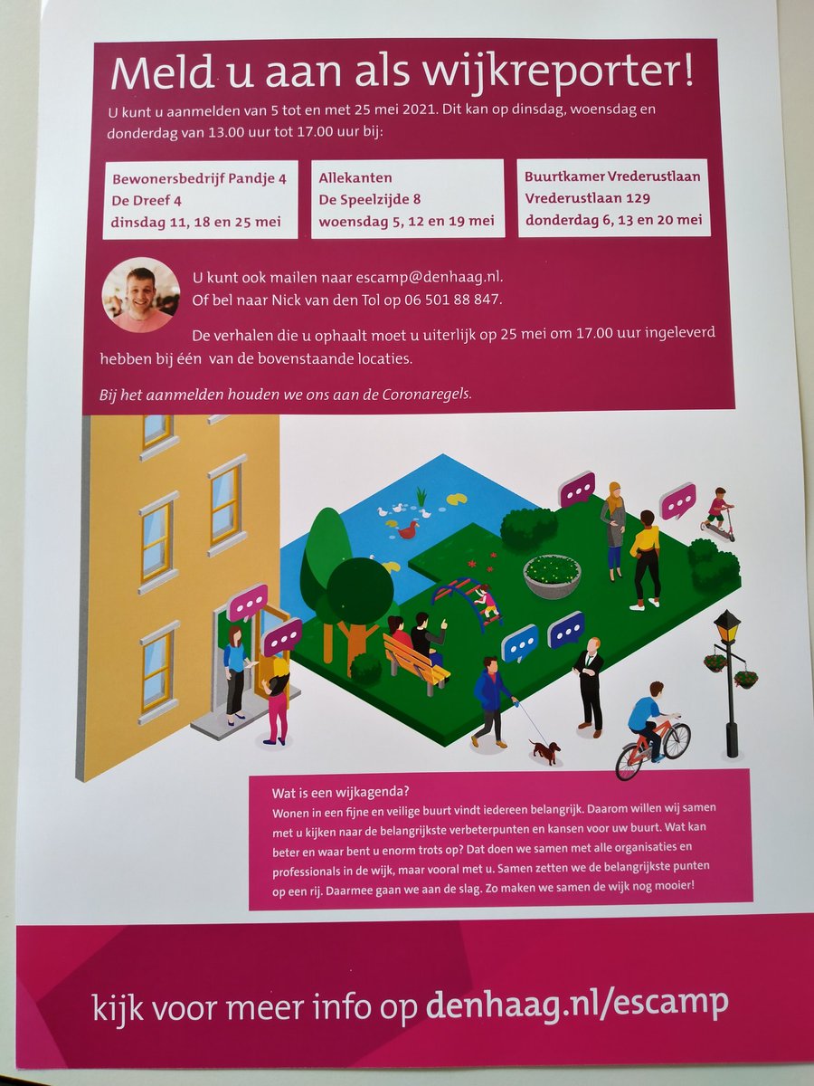Kom je vandaag vanaf 13.00 ook even binnen lopen in Pandje 4 om je aan te melden als wijkreporter? Als wijkreporter haal je verhalen op van bewoners in Bouwlust en Vrederust. Hiermee kun je per verhaal 10 euro aan waardebonnen per verdienen!