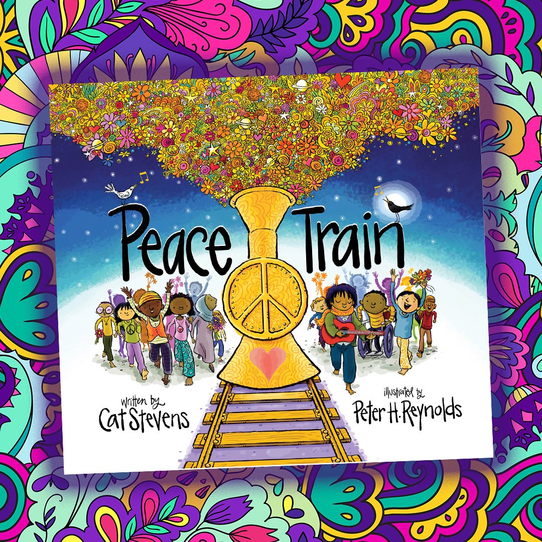 First up, publishing TODAY is the lovely Peace Train by  @YusufCatStevens!Gorgeously illustrated by  @peterhreynolds, get ready to hop on the Peace Train and travel to a better world of peace, kindness and human understanding (We are singing already!) 