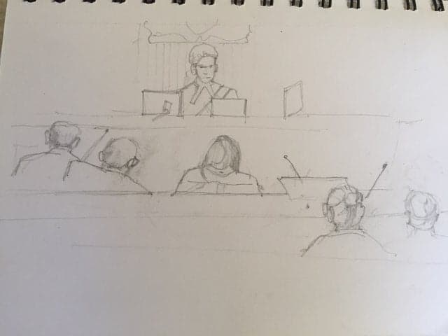 The final sketch from Trudi of the #Shell7 trial that started a month ago tomorow... #Criminal #EcoSystem #Corrupt #BeyondPolitics #Accountable #Conscience #Stop #True #Ecological #Control #Equal