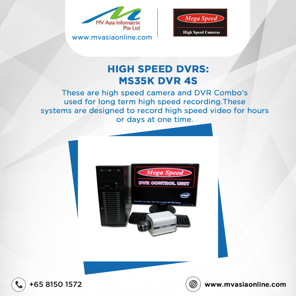 mvasiasingapore's tweet image. MEGA SPEED

These are high speed camera and DVR Combo’s used for long term high speed recording.

Visit: mvasiaonline.com | Call: +65 81501572 | Email : info@mvasiaonline.com

#MVAsia #MegaSpeed #camera #DVRCombo