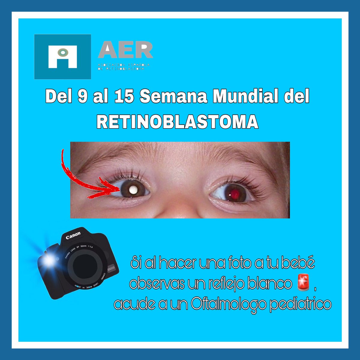 SaludClinico's tweet photo. Del 9 al 15 de mayo, Semana Mundial del retinoblastoma. Estemos alerta con los síntomas #LaSemanaMundialDelRetinoblastoma #WorldRbWeek @_AER_es https://t.co/09bIw1azxc