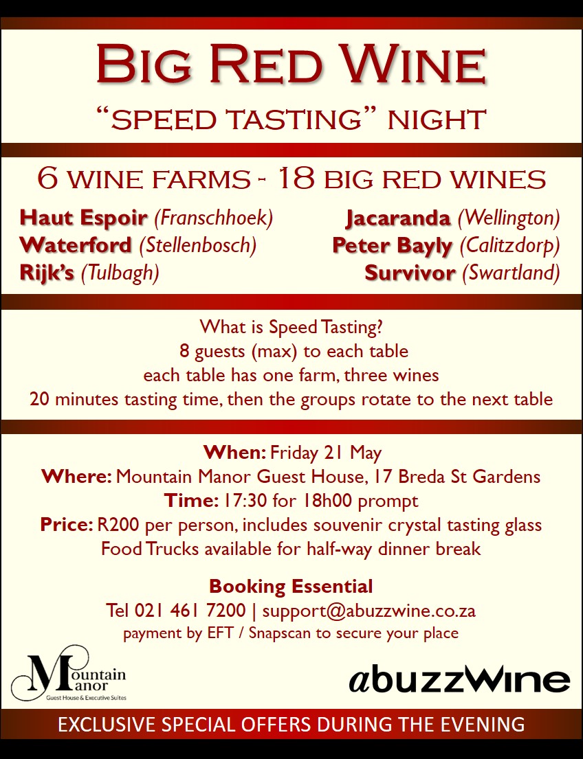 abuzzWine's tweet photo. A cancellation yesterday means that we have been able to release 4 seats for this exciting wine tasting event.
DM for booking details
#winetasting #speedtasting #redwine #bigredwine https://t.co/MSYdM3m3BU