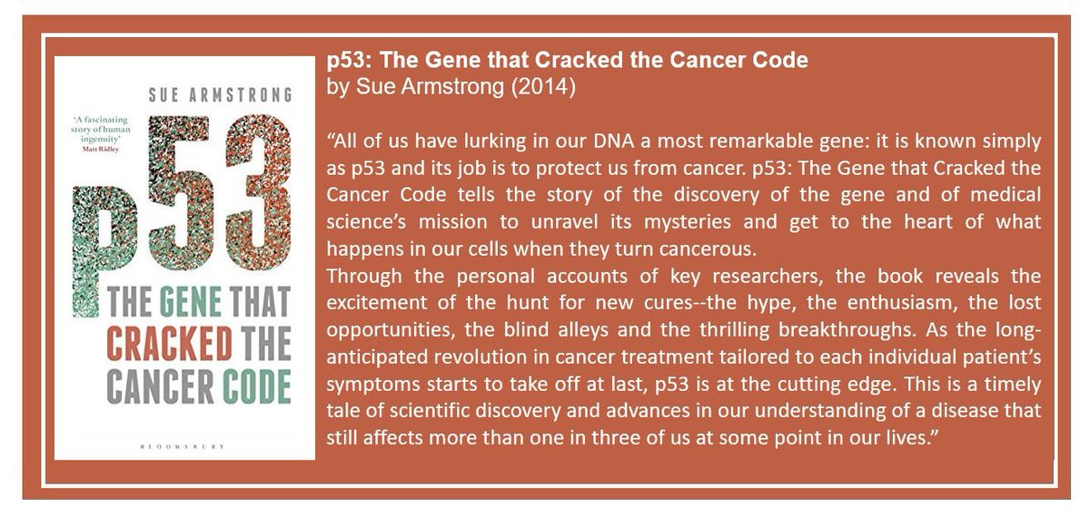 EACRnews's tweet photo. Why not join our EACR #ScienceBookClub with 316 of our other members? The book being discussed this month is 'p53: The Gene that Cracked the Cancer Code' by Sue Armstrong. If you love reading about cancer research, join the club today: https://t.co/7SgxfFNCVa https://t.co/aox0gG9Evr