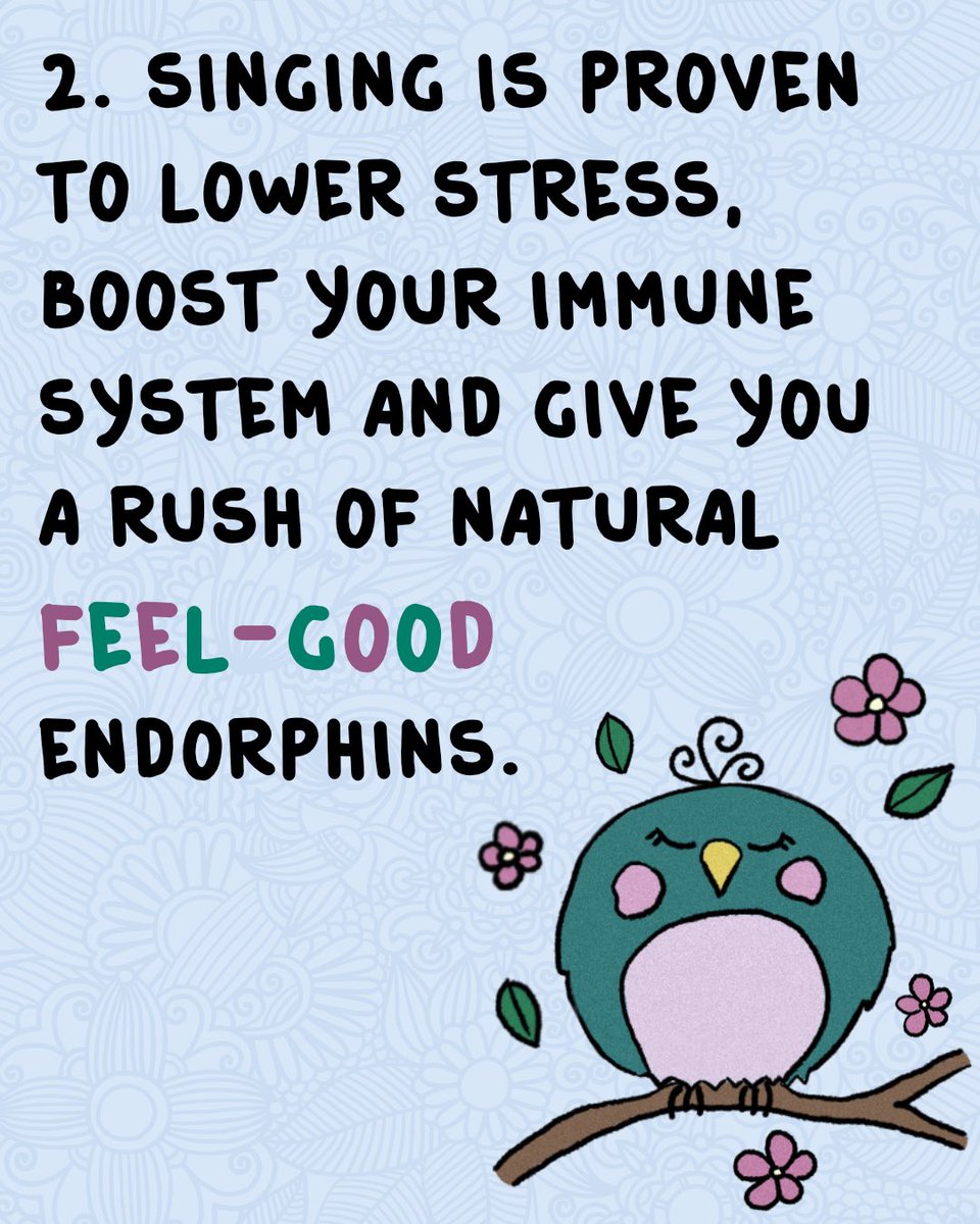 _MoreHarmony's tweet image. Continuing our daily reasons why joining a choir is great for your mental health, did you know that singing can actually lower your stress levels?! Next time you’re feeling tense, try belting out a tune! 😁🎶 #MentalHealthAwarenessWeek 

Illustration by @LittleBirdTWT ❤️