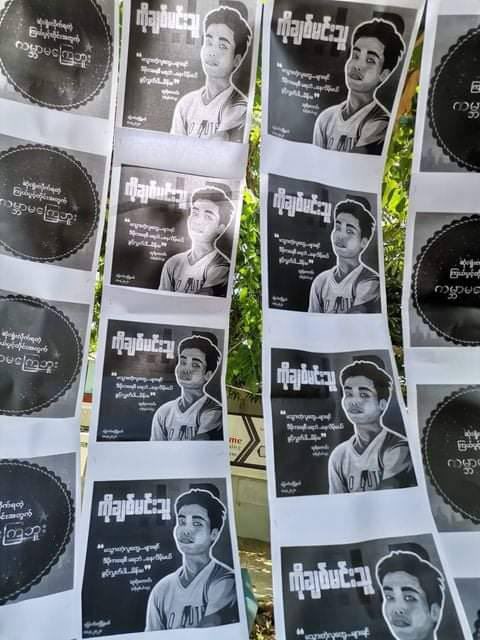 love_isloeyjun's tweet photo. Two-months memorial event was held for fallen hero Ko ChitMinThu, killed by terrorists of Junta two months ago. 
#May11Coup 
#WhatsHappeningInMyanmar https://t.co/6GALRURURj