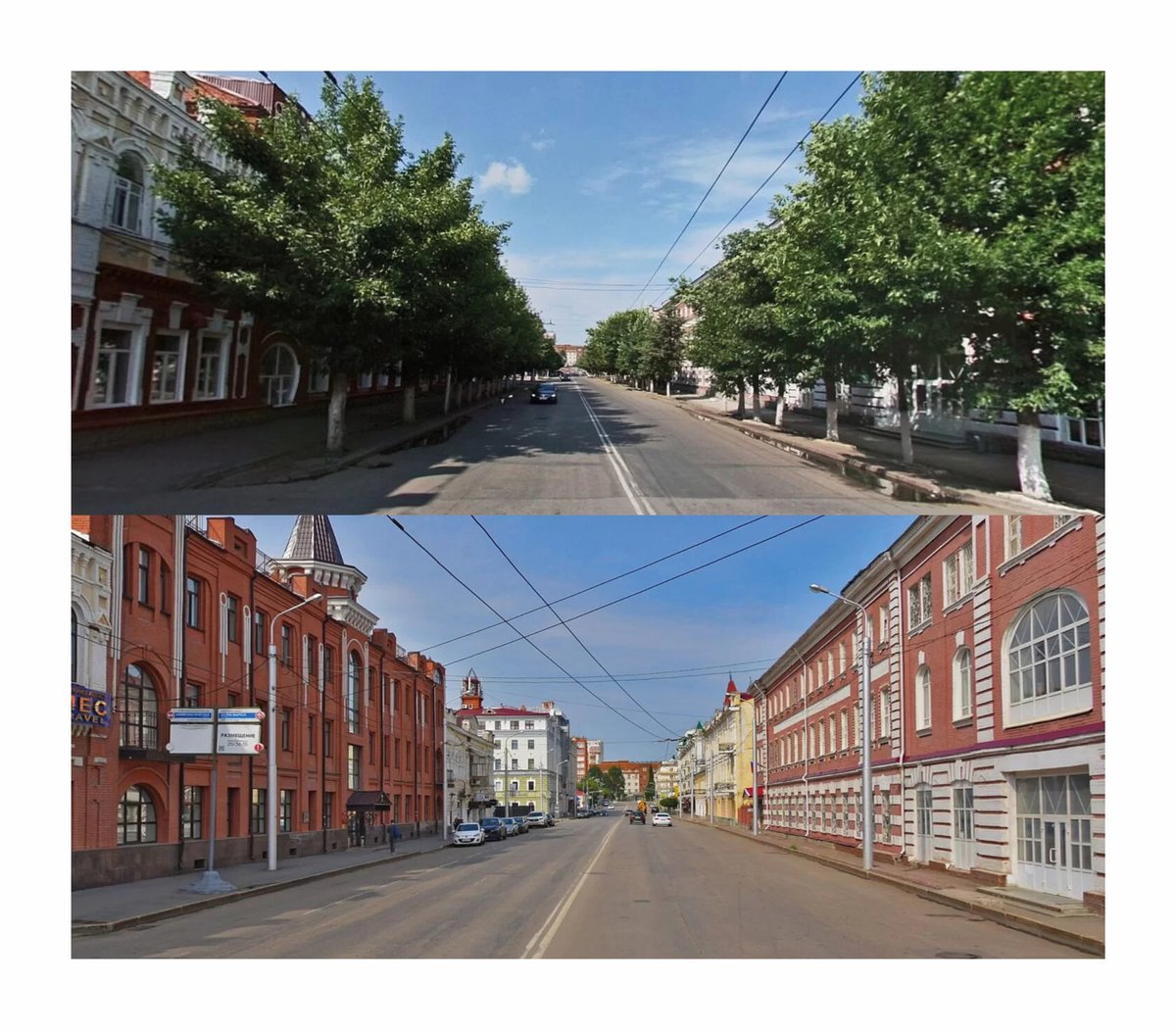 Когда-то Уфа считалась очень зелёной, но потом её настигли пилы коммунальщиков.

Посмотрите, как теперь выглядят улицы города, где деревья были вырублены по приказу предыдущих мэров:

i.vrlmv.com/bIkU