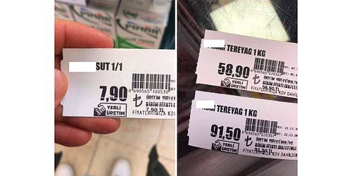 KargaSusmayan's tweet photo. Marketten 1 ekmek, 1 paket tereyağı, 1 kilo domates, yarım kilo kıyma almak için harcanan para aylık 3.000 lira maaş ile çalışan kişinin 1 günlük kazancından çok fazla. Bir ev sahibi olabilmek için 50 yıl çalışmamız gerek her halde. #UtanmanızNEREDE #FedakarlıkYapmayacağız https://t.co/6uESY7PXkQ