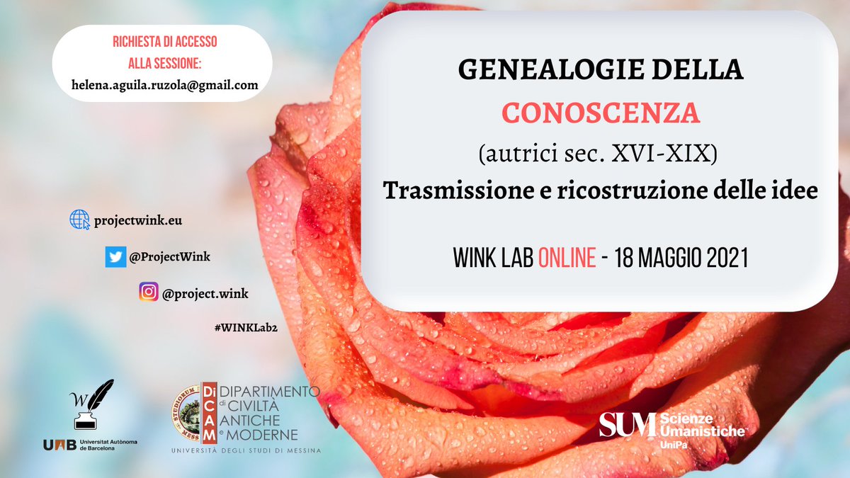 ProjectWink's tweet photo. Participad en nuestro Lab en línea sobre ᴇsᴄʀɪᴛᴏʀᴀs ᴇᴜʀᴏᴘᴇᴀs ᴅᴇ ʟᴏs ss. XVI-XIX.

📩 Escribidnos para pedir acceso a la sesión.

📍¡Nos vemos el 18 de mayo!

#escritoras #scrittrici #womenwriters #earlymodern #WINKLab2 https://t.co/dn8pzESxhM