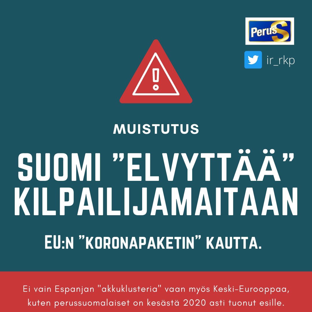 ir_rkp's tweet image. Jaa, lähdetäänpä sitten saliin keskustelemaan #elpymispaketti&apos;asiasta. 

Onkohan hallitus sankoin joukoin puolustamassa erinomaista pakettia? Pohjaako argumentti tänään Suomen etuun, solidaarisuuteen vai Venäjän uhkaan? 

#elpymisrahasto #eduskunta #perussuomalaiset 

🇫🇮🇫🇮🇫🇮