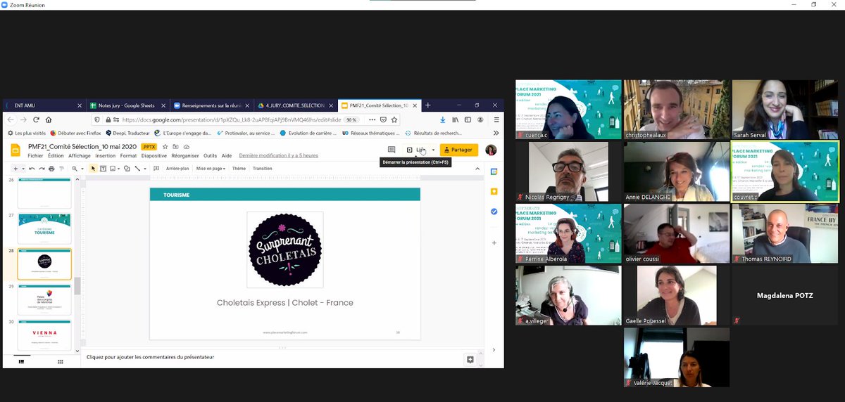 ChaireANMT's tweet photo. PMF21 | Hier s'est tenu le comité de sélection des projets #lauréats du Place Marketing Forum 2021. Experts, spécialistes, partenaires et membres de l'équipe de la Chaire ont pu délibérer. Un grand merci à tous les participants ! Découvrez les résultats très bientôt🕑

#markterr https://t.co/0BAuC8iSAy